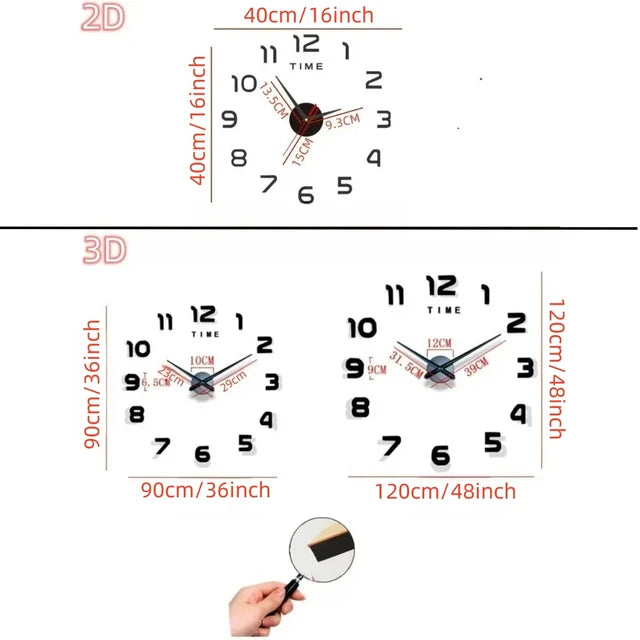 Regasion Gray 3D Modern Wall Clock