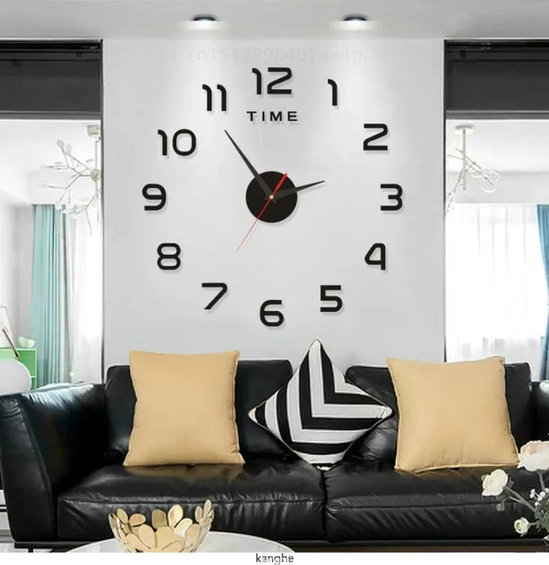 Regasion Gray 3D Modern Wall Clock