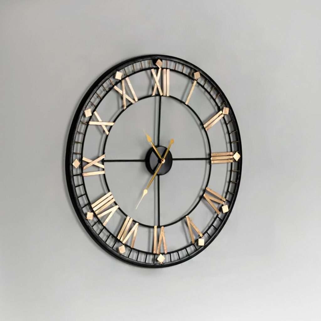 Leaf & Carnation Metal Wall Clock – Regasion